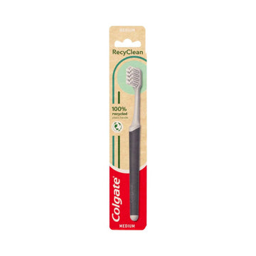 2 Pack x Colgate Recyclean Toothbrush 100% Recycled Plastic Handle - Medium